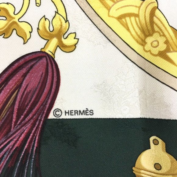 728209L Hermes Scarf Plumes Et Grelots Carre 90 Multicolor Silk 100% - Picture 7 of 9